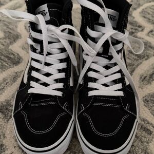 Vans Black and White High-Top Skate Sneakers